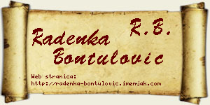 Radenka Bontulović vizit kartica